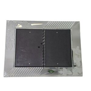 Shannon‎ Crystal Double Picture Frame With Flowers and Bells 24% Lead Crystal